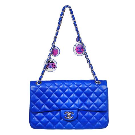 cobalt blue chanel bag|chanel lambskin bag.